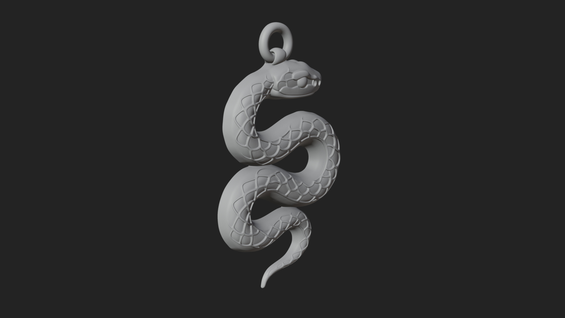 Coiled Enamel Snake Pendant Design 2 3D Print Model 3D Model