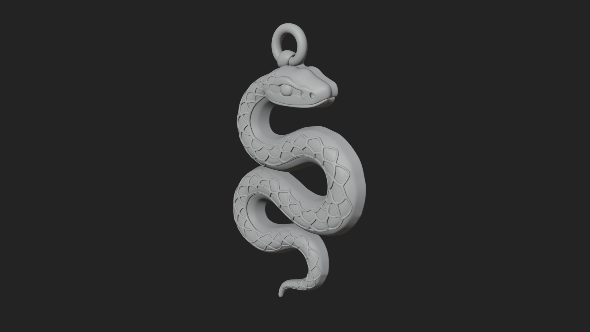 Coiled Enamel Snake Pendant Design 2 3D Print Model 3D Model