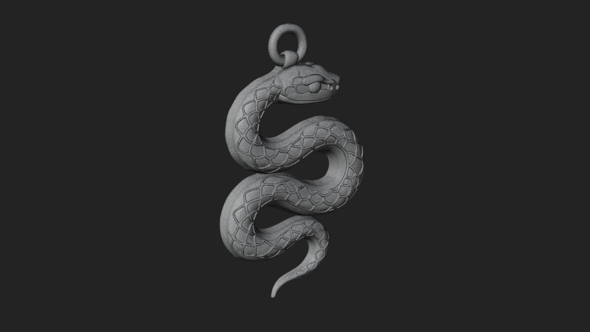 Coiled Enamel Snake Pendant Design 2 3D Print Model 3D Model