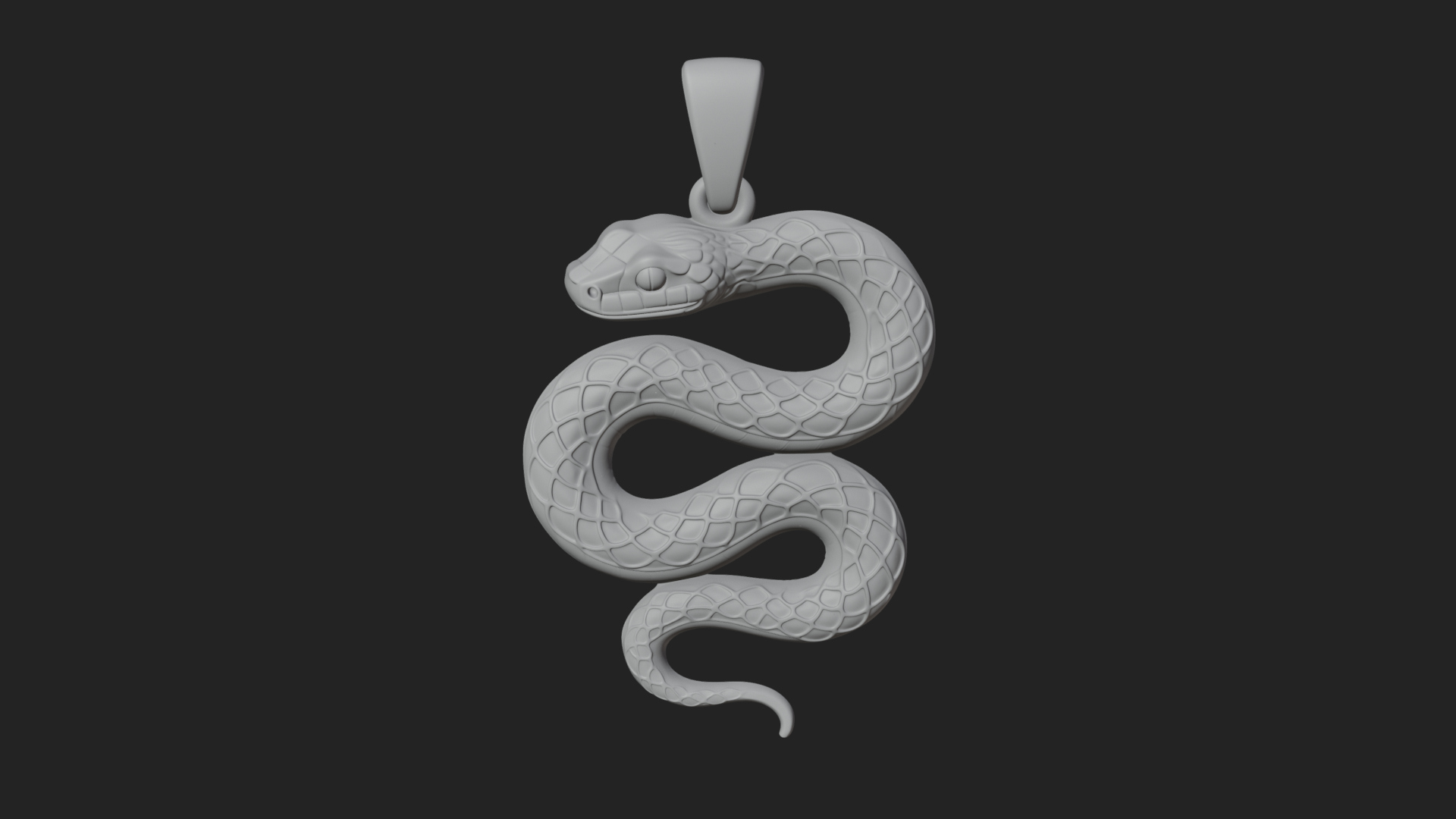 Coiled Enamel Snake Pendant Design 3 3D Print Model 3D Model