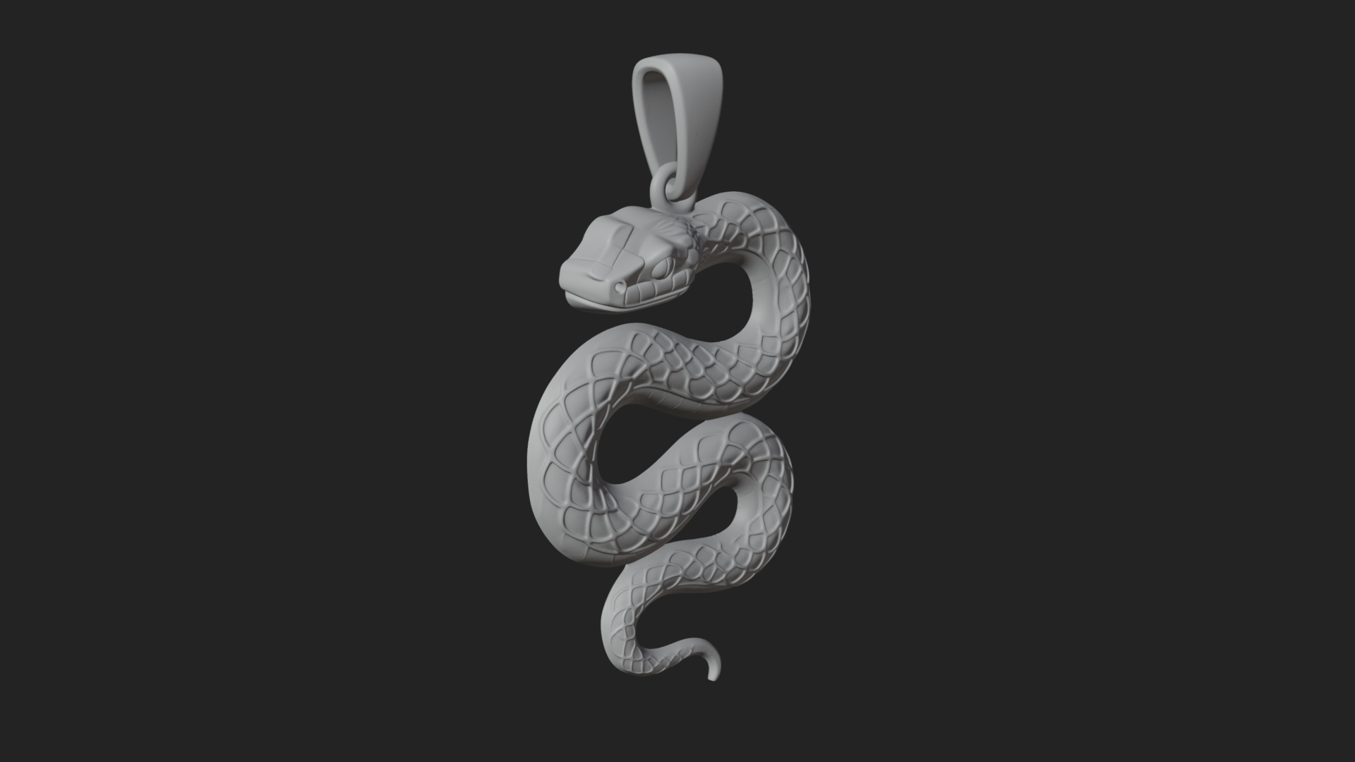 Coiled Enamel Snake Pendant Design 3 3D Print Model 3D Model