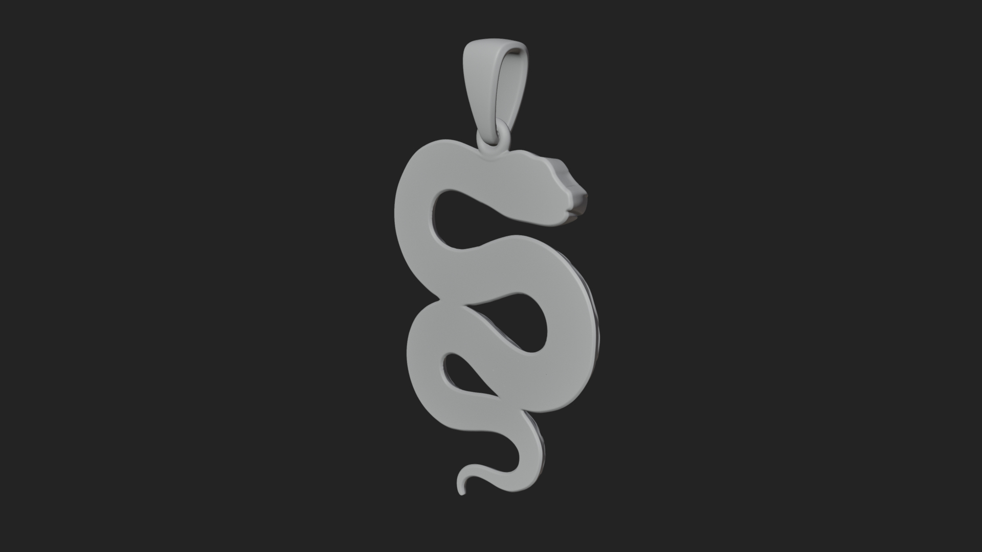 Coiled Enamel Snake Pendant Design 3 3D Print Model 3D Model
