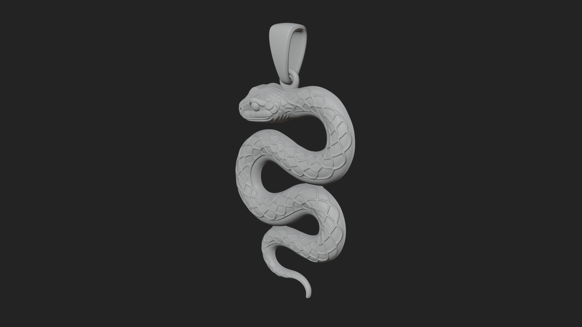 Coiled Enamel Snake Pendant Design 3 3D Print Model 3D Model