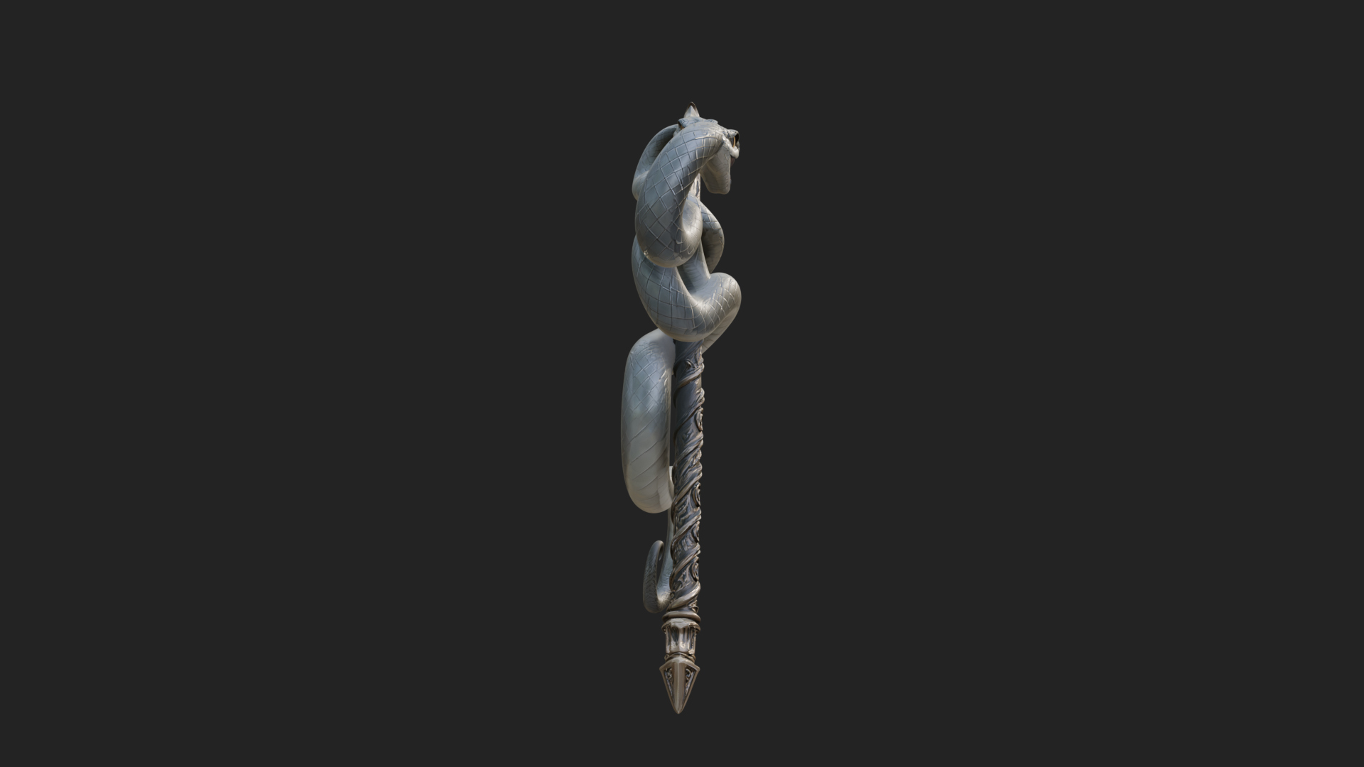 Coiled Snake Staff Model Design 1 3D Print Model 3D Model