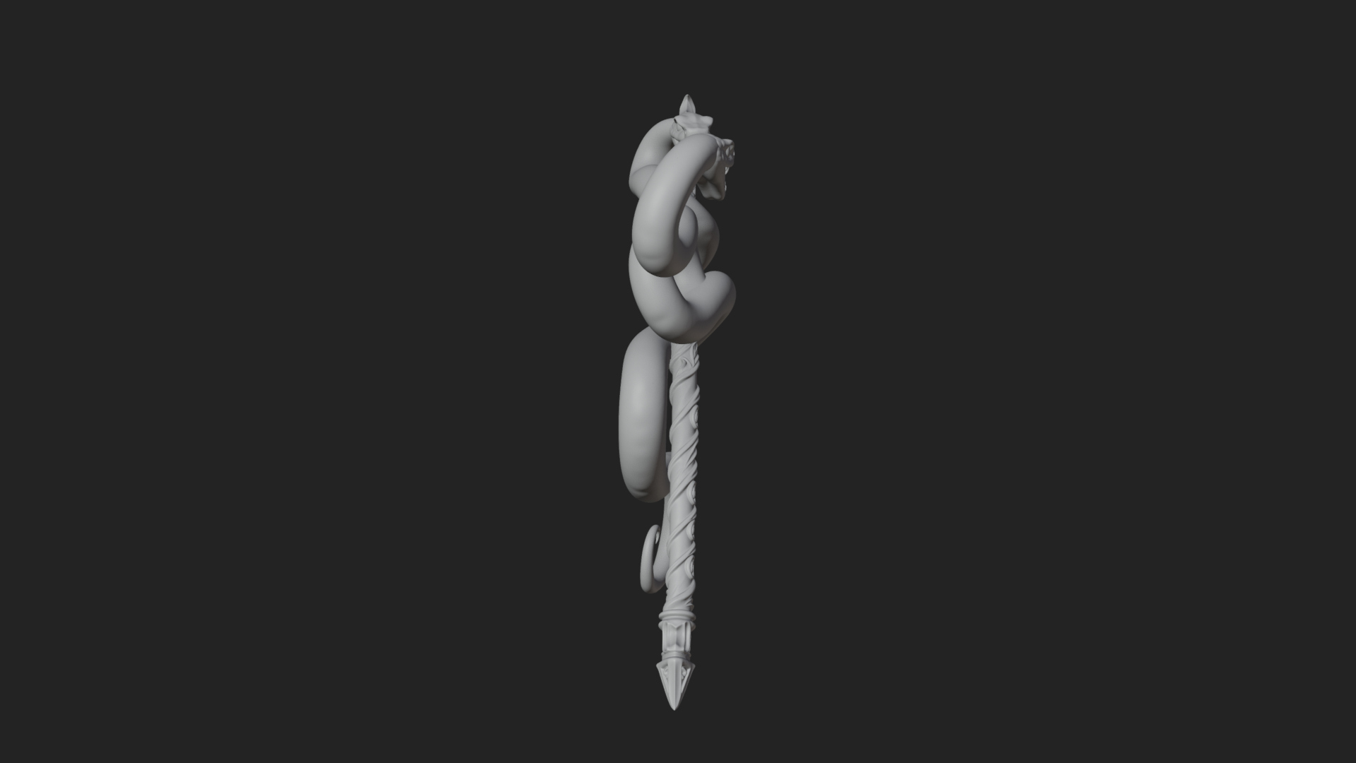 Coiled Snake Staff Model Design 1 3D Print Model 3D Model