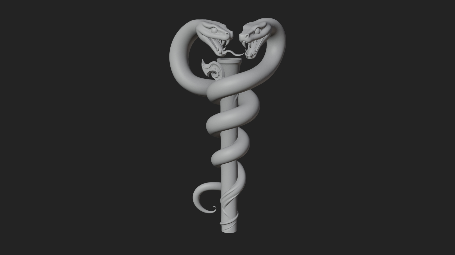 Coiled Snake Staff Model Design 2 3D Print Model 3D Model