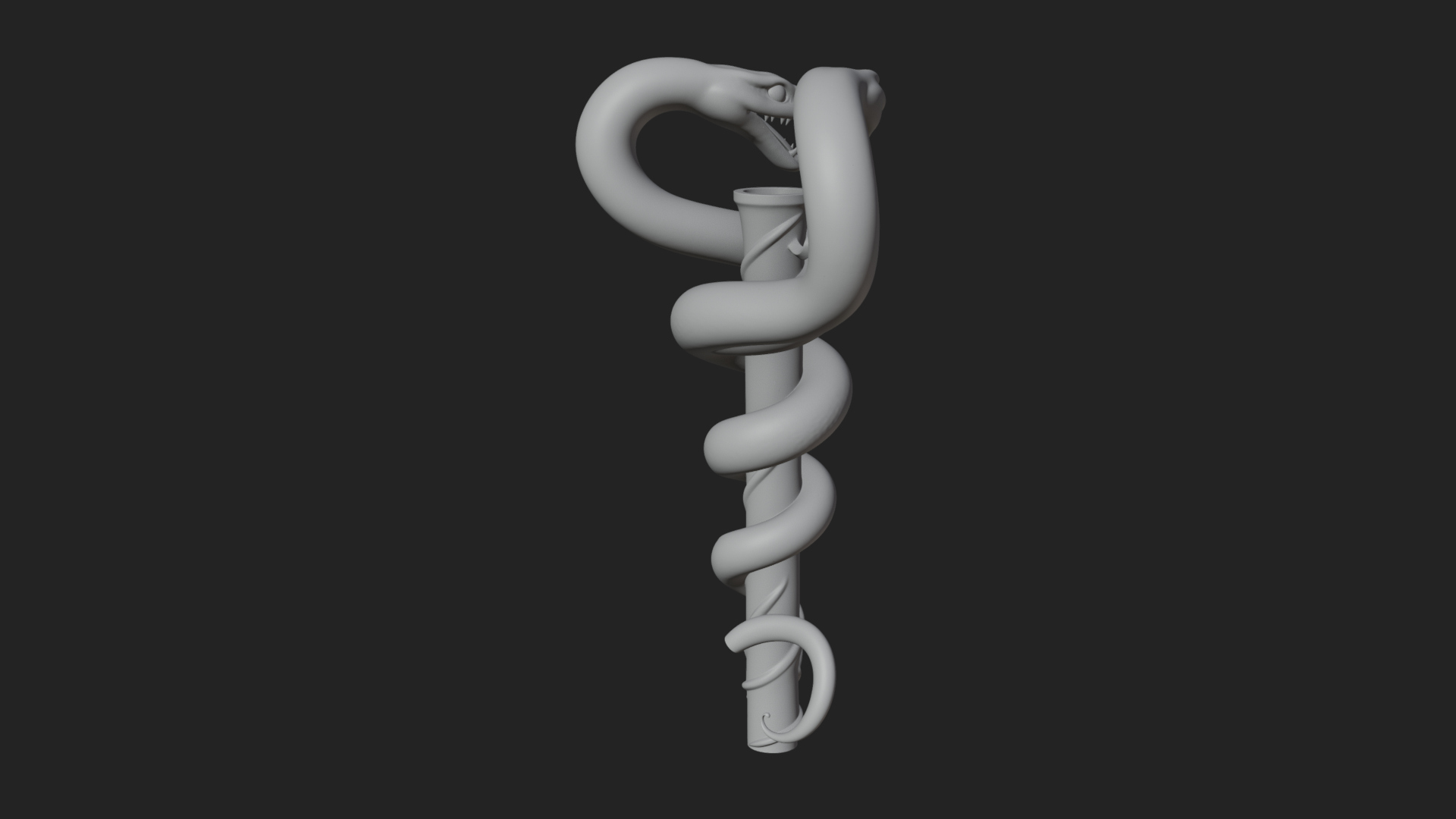 Coiled Snake Staff Model Design 2 3D Print Model 3D Model