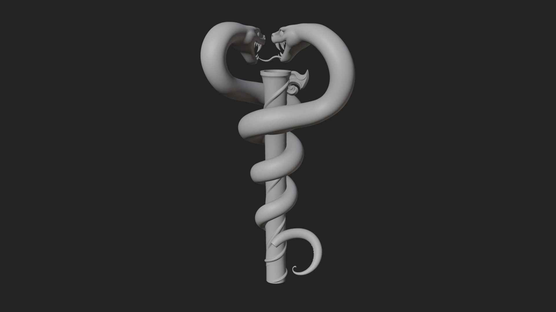 Coiled Snake Staff Model Design 2 3D Print Model 3D Model