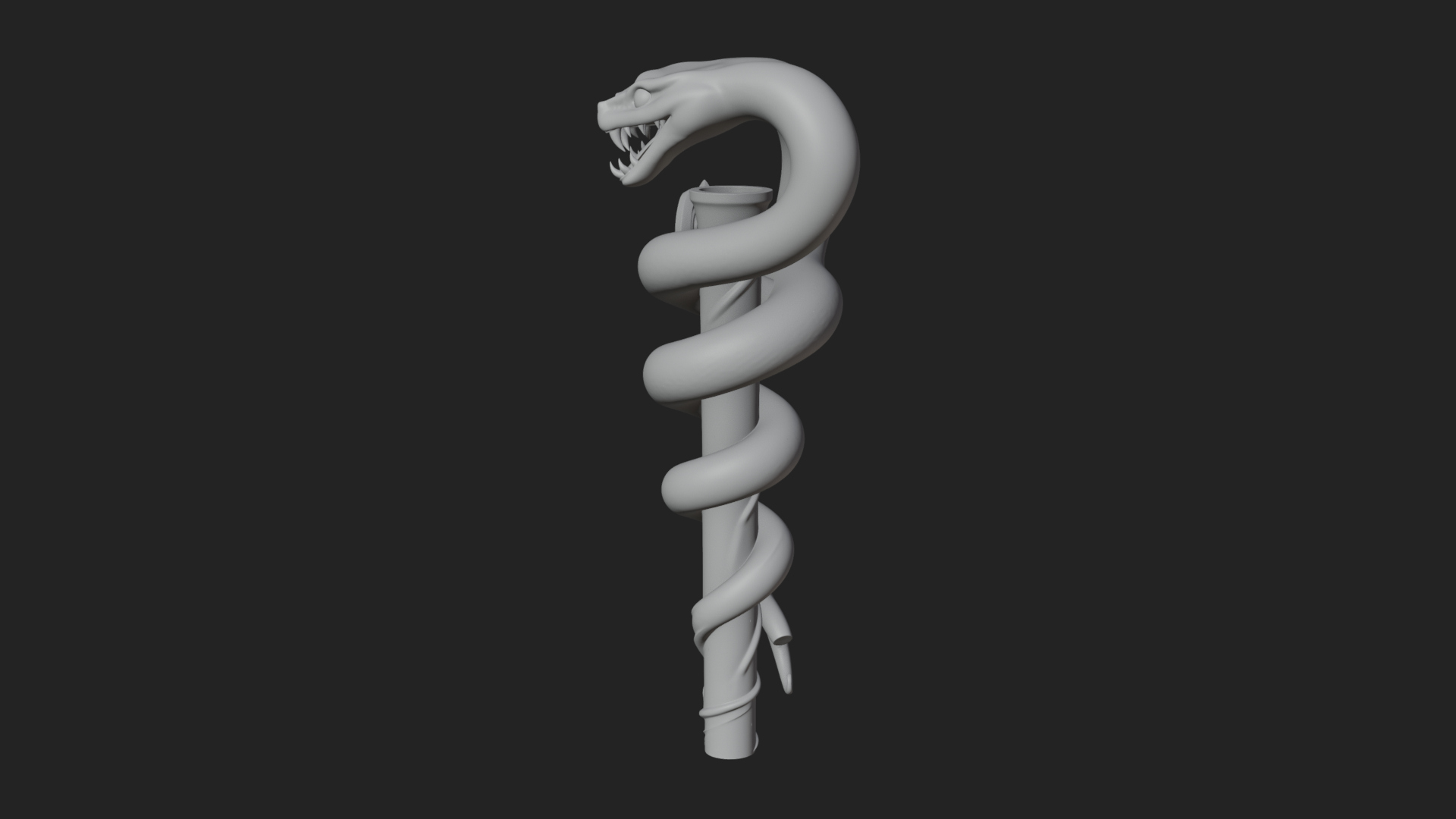 Coiled Snake Staff Model Design 2 3D Print Model 3D Model