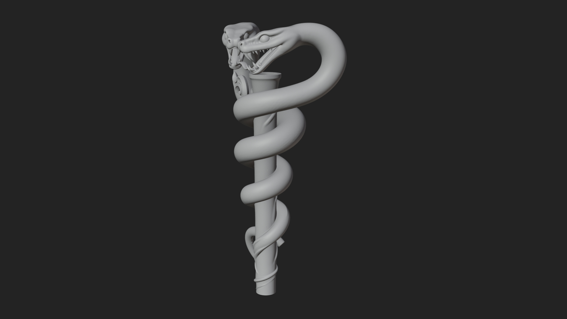 Coiled Snake Staff Model Design 2 3D Print Model 3D Model