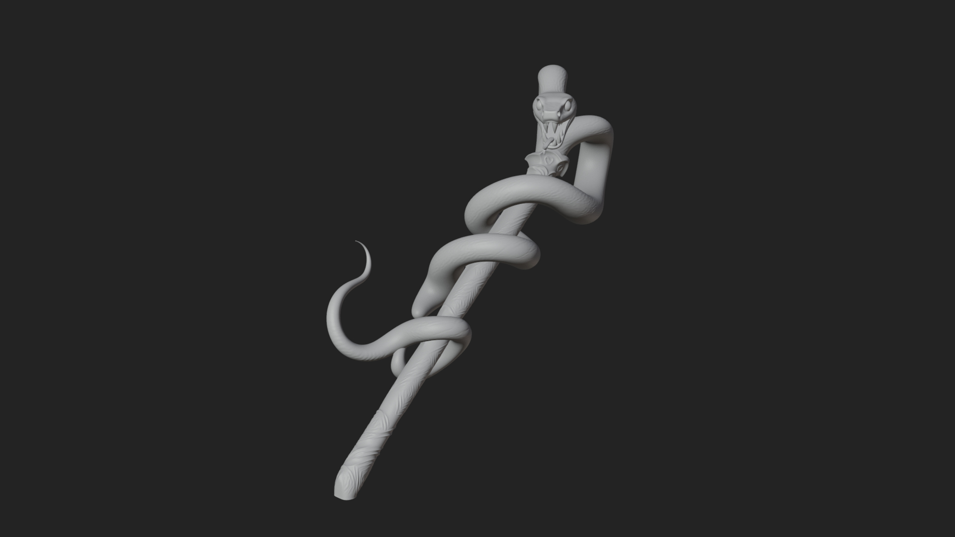 Coiled Snake Staff Model Design 3 3D Print Model 3D Model