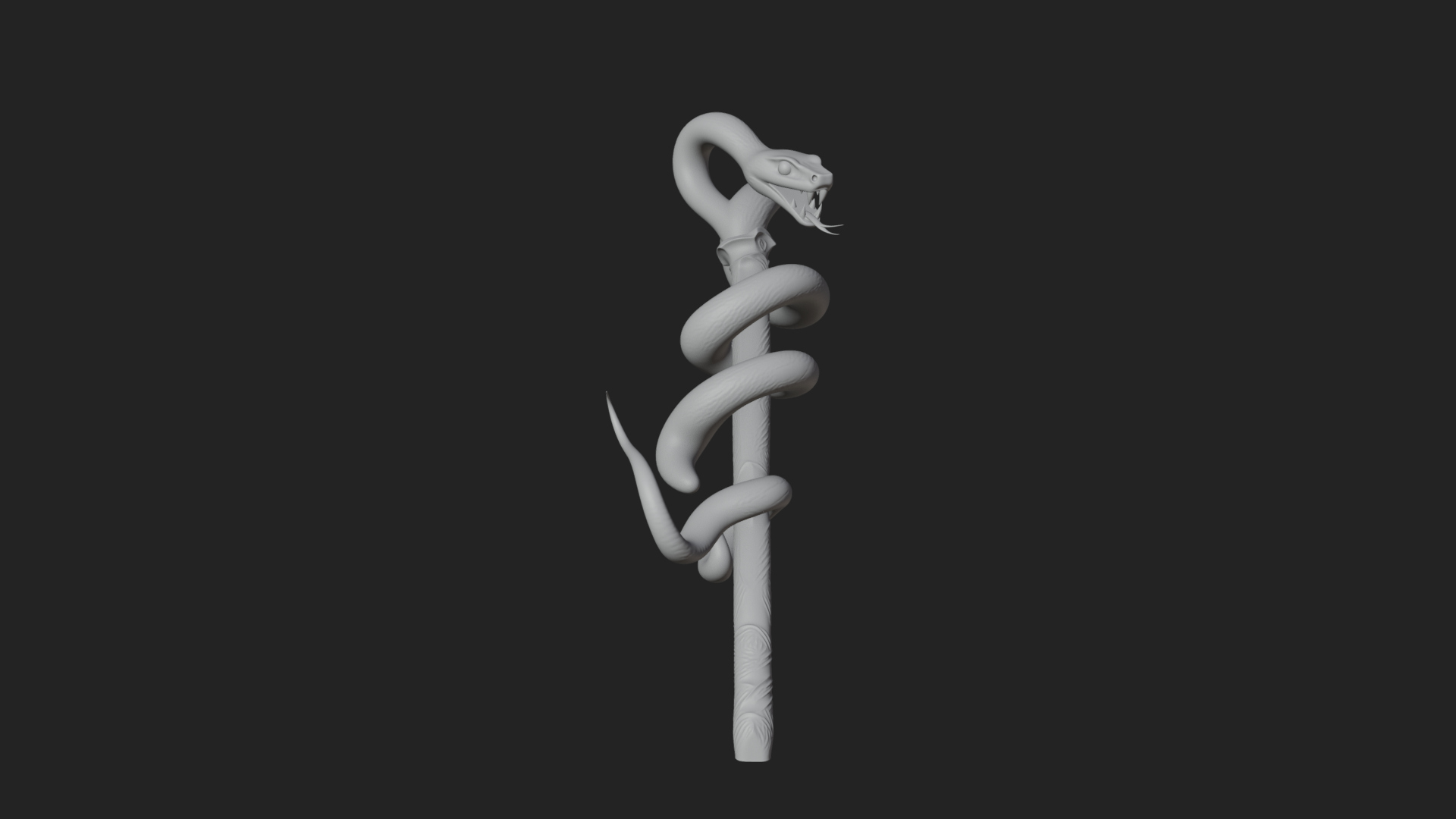 Coiled Snake Staff Model Design 3 3D Print Model 3D Model