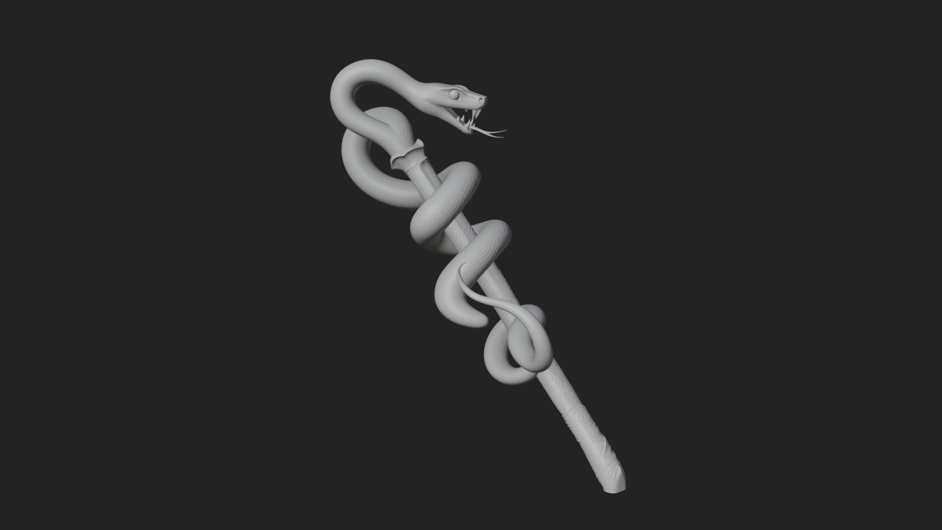Coiled Snake Staff Model Design 3 3D Print Model 3D Model