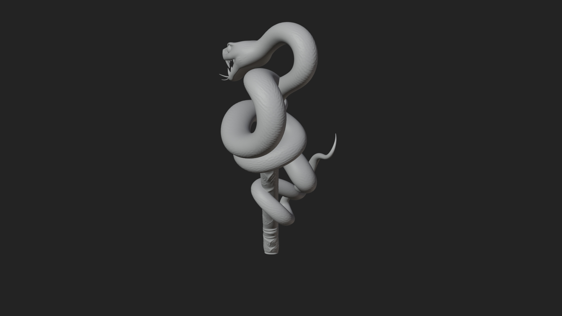 Coiled Snake Staff Model Design 3 3D Print Model 3D Model