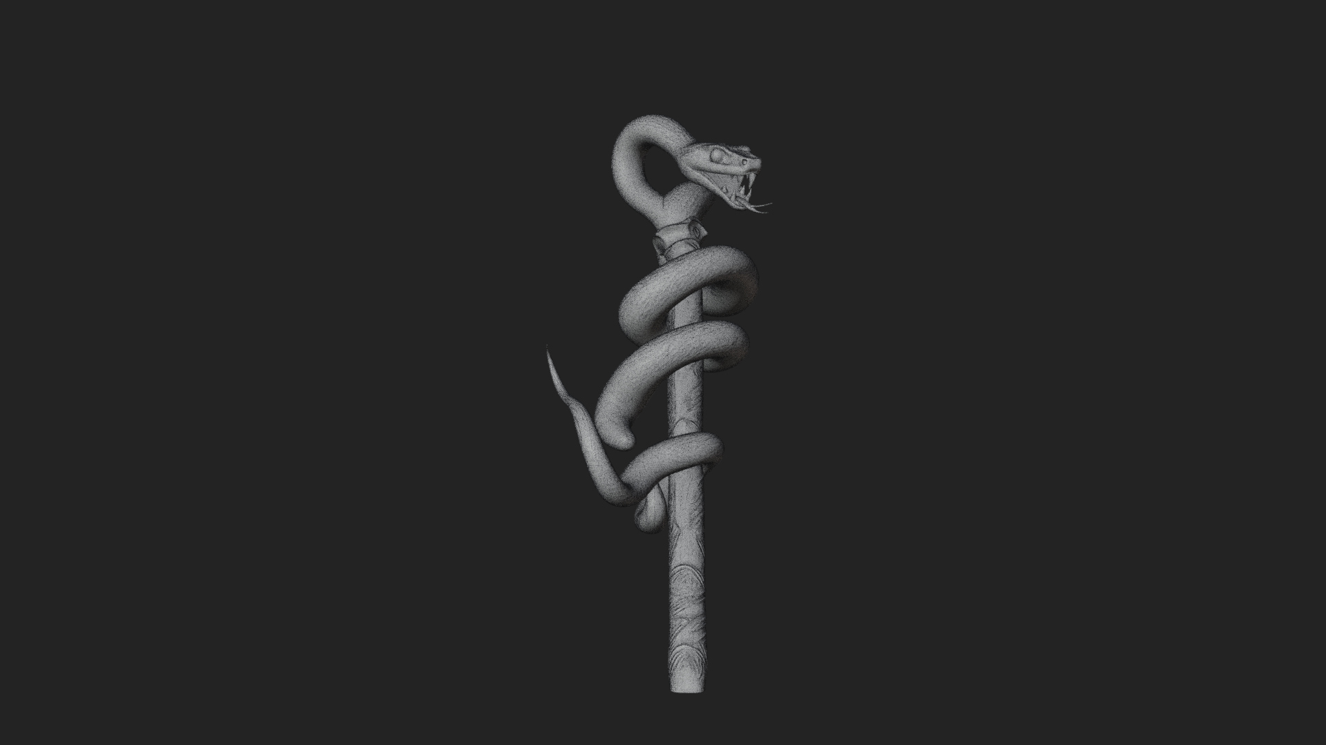 Coiled Snake Staff Model Design 3 3D Print Model 3D Model