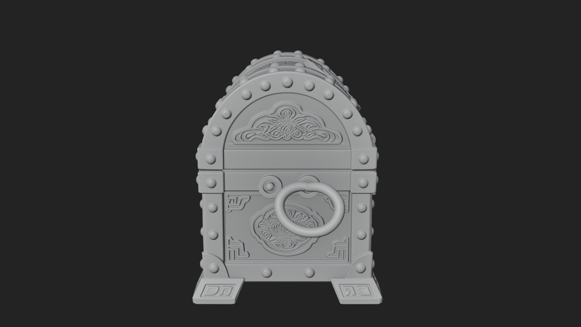 Coin Studded Treasure Chest Model Design 1 3D Print Model 3D Model