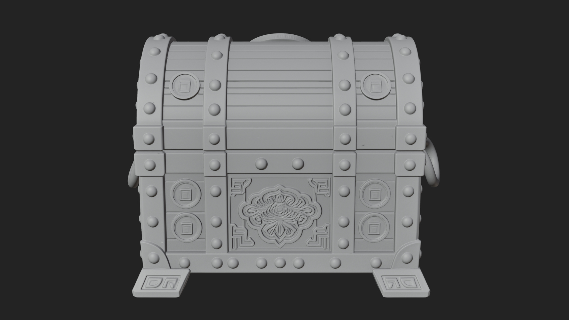Coin Studded Treasure Chest Model Design 1 3D Print Model 3D Model