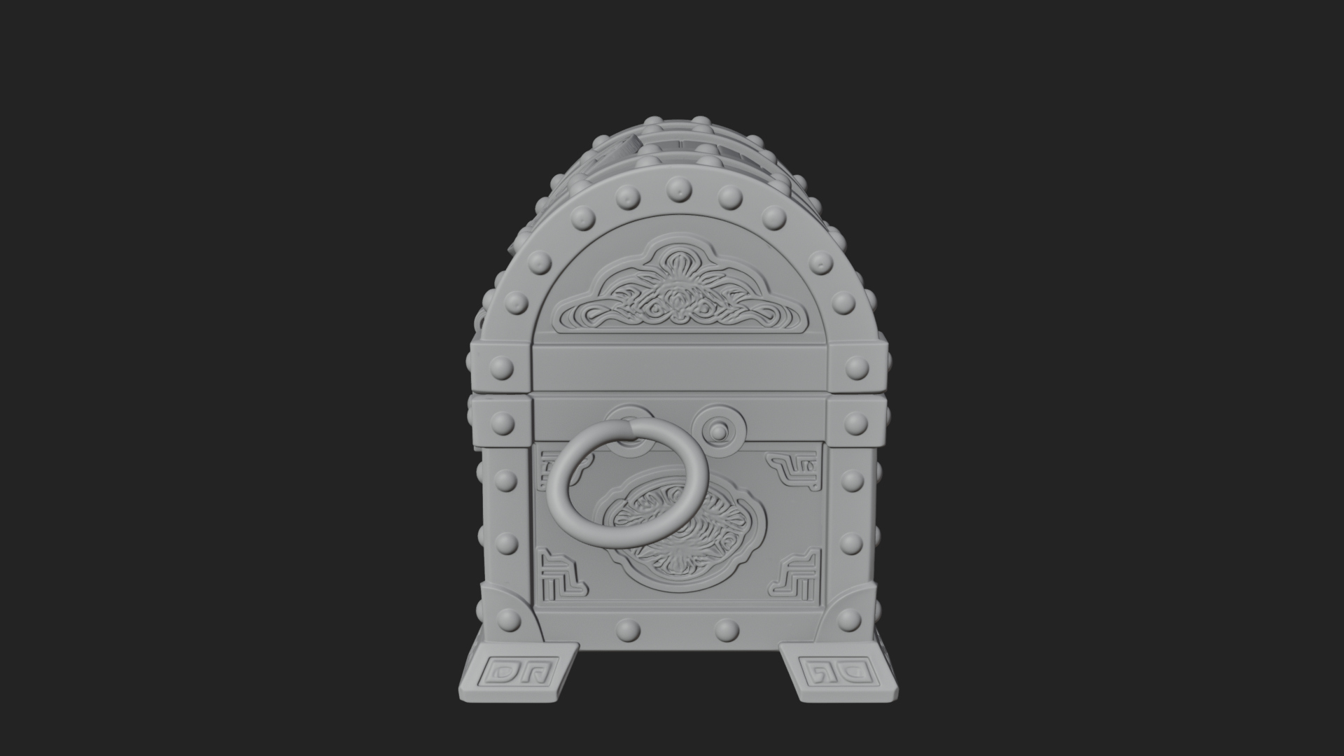 Coin Studded Treasure Chest Model Design 1 3D Print Model 3D Model