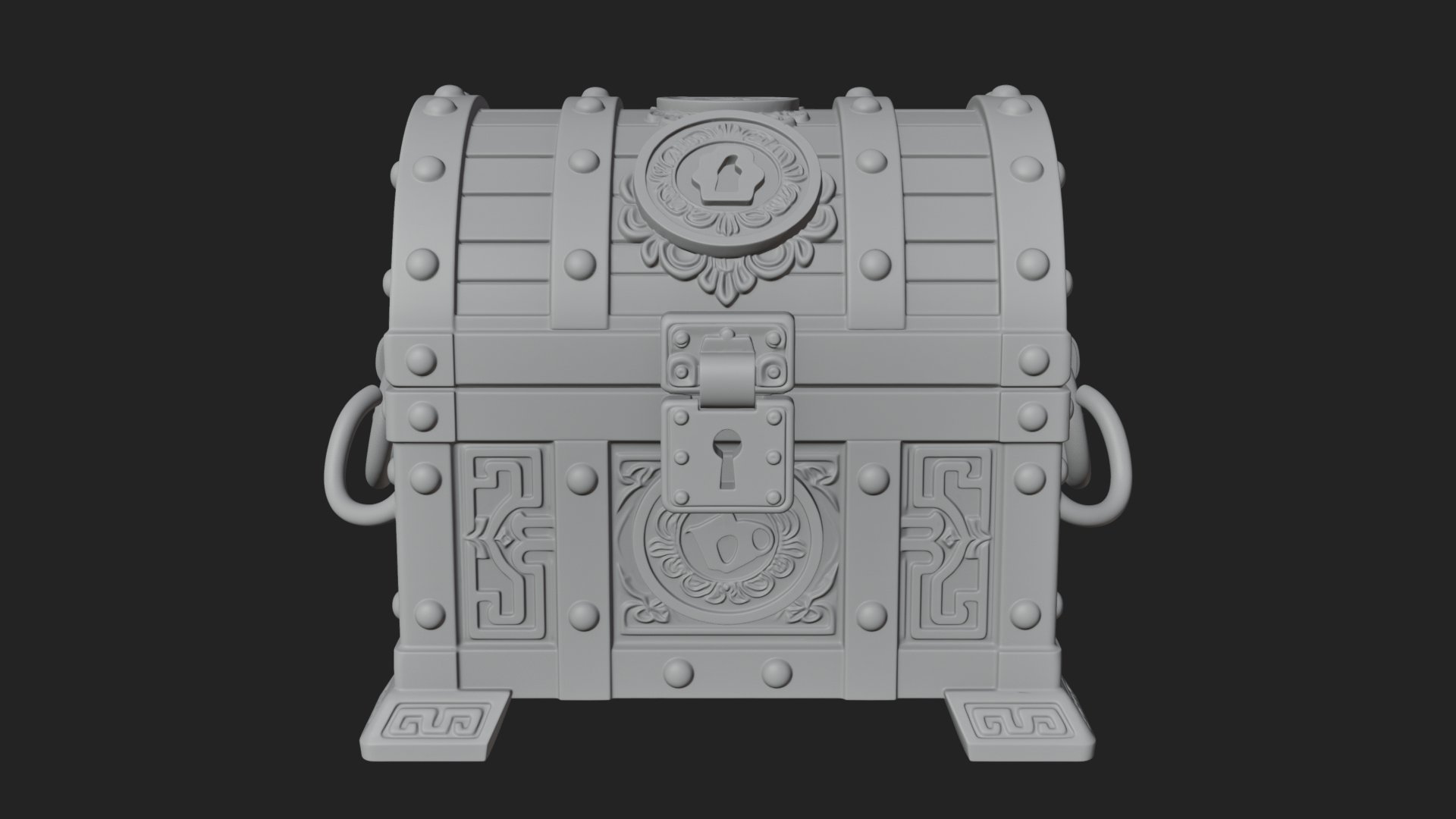 Coin Studded Treasure Chest Model Design 2 3D Print Model 3D Model