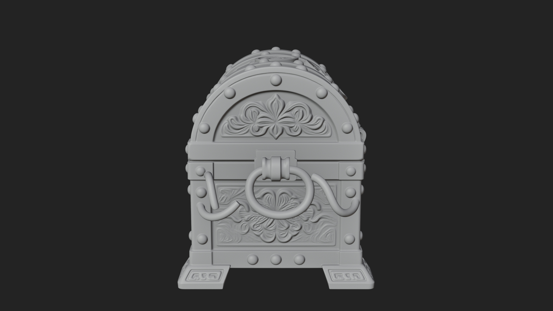 Coin Studded Treasure Chest Model Design 2 3D Print Model 3D Model
