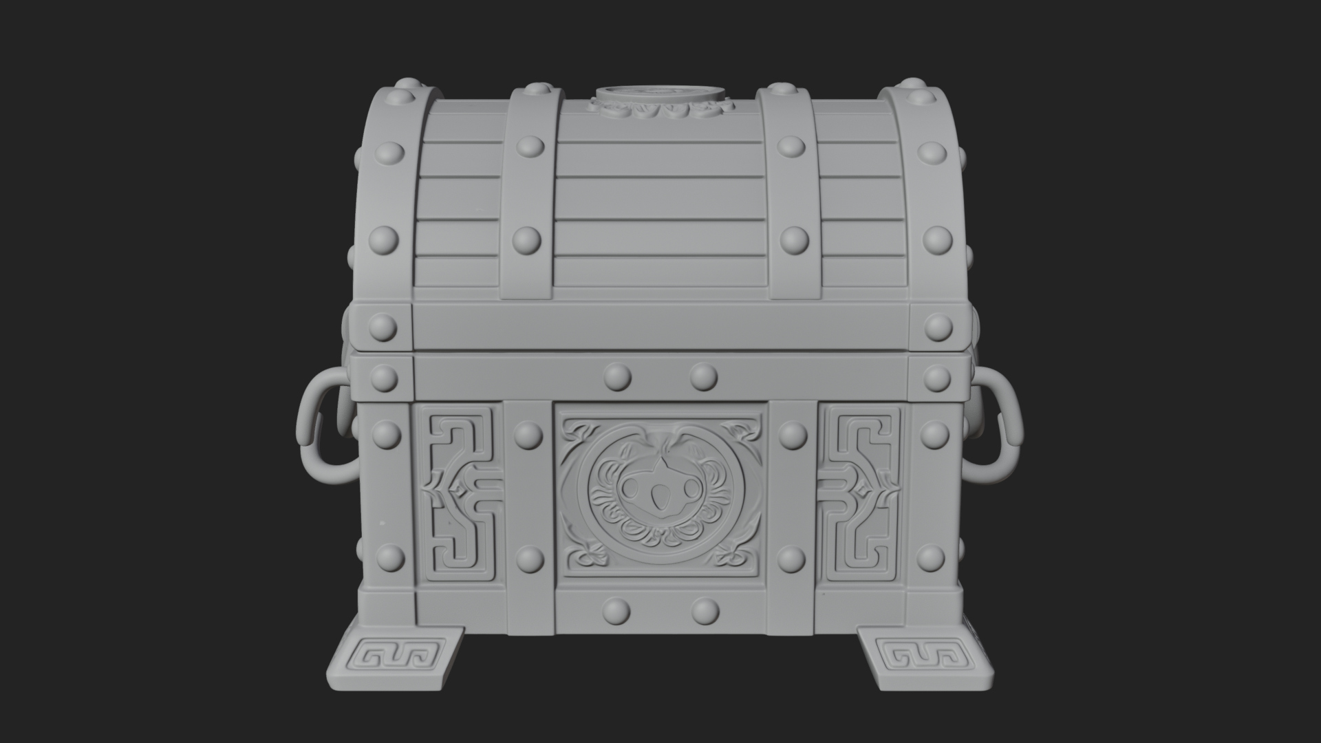 Coin Studded Treasure Chest Model Design 2 3D Print Model 3D Model