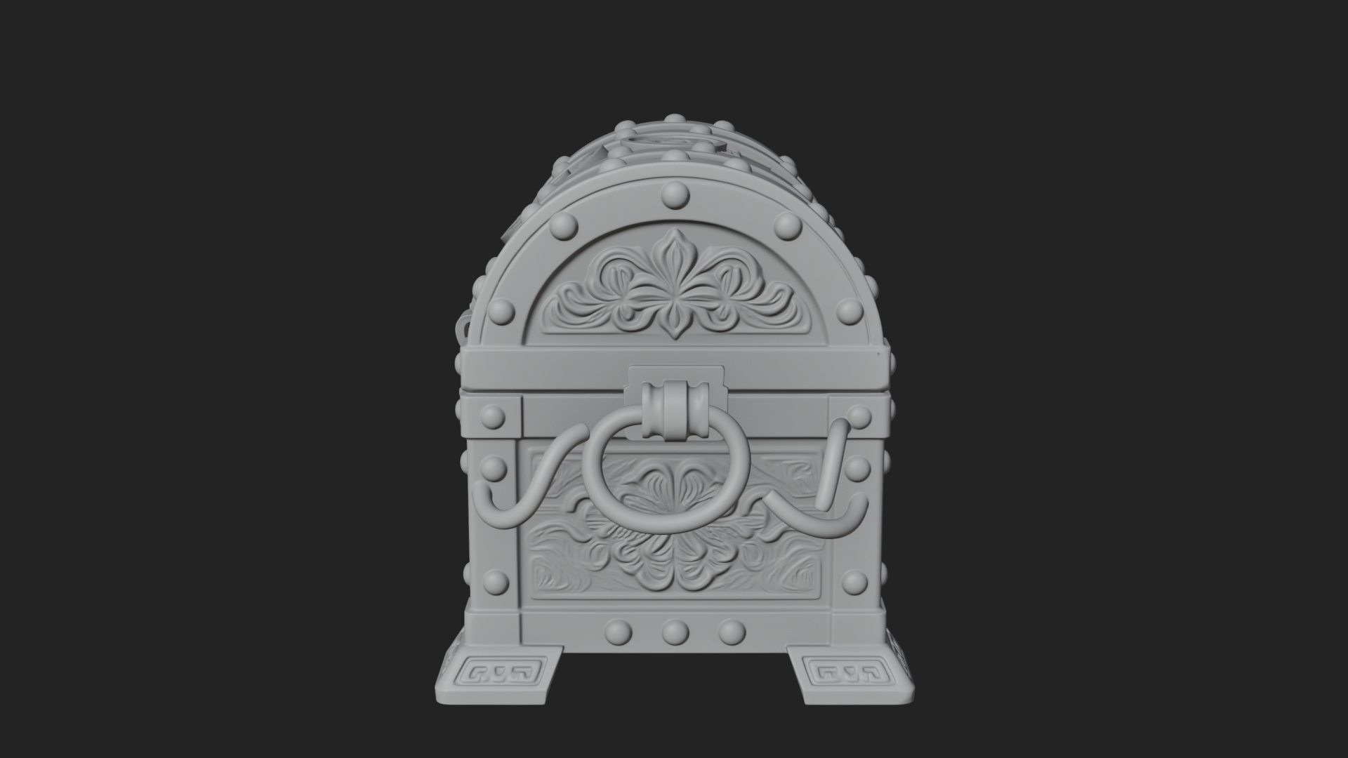 Coin Studded Treasure Chest Model Design 2 3D Print Model 3D Model