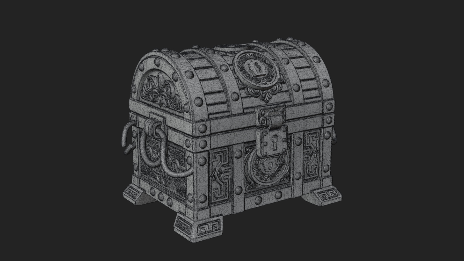 Coin Studded Treasure Chest Model Design 2 3D Print Model 3D Model
