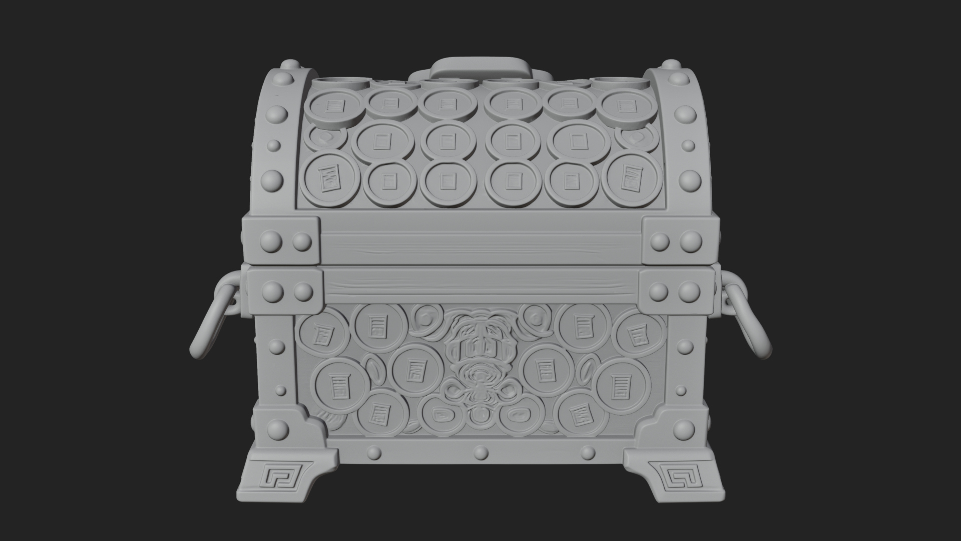 Coin Studded Treasure Chest Model Design 3 3D Print Model 3D Model