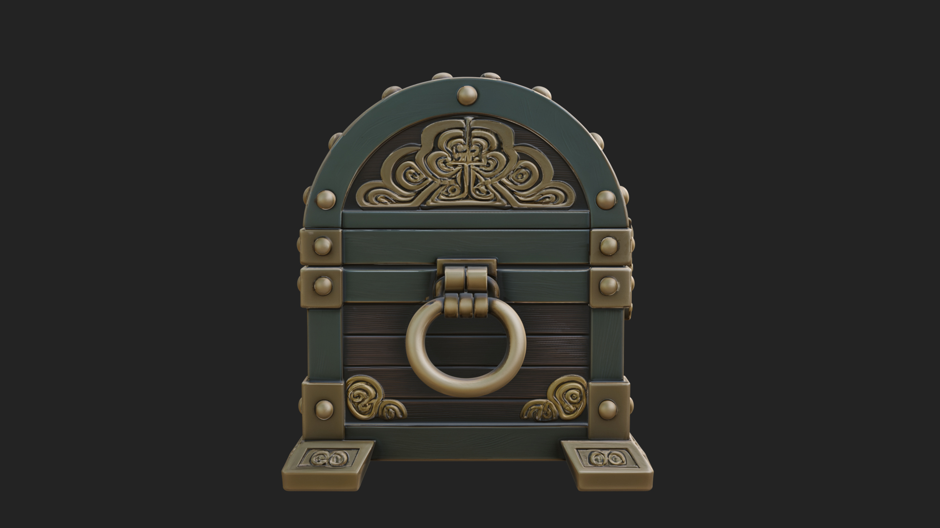 Coin Studded Treasure Chest Model Design 4 3D Print Model 3D Model