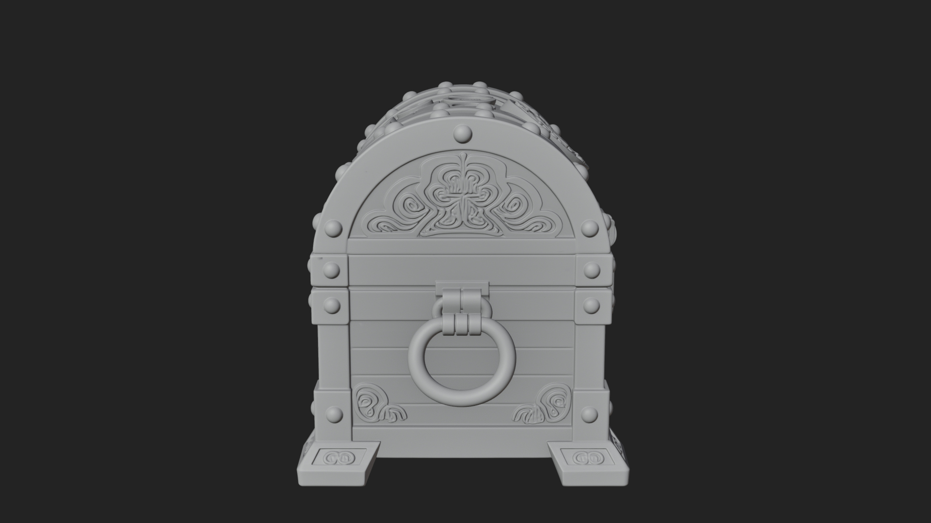 Coin Studded Treasure Chest Model Design 4 3D Print Model 3D Model