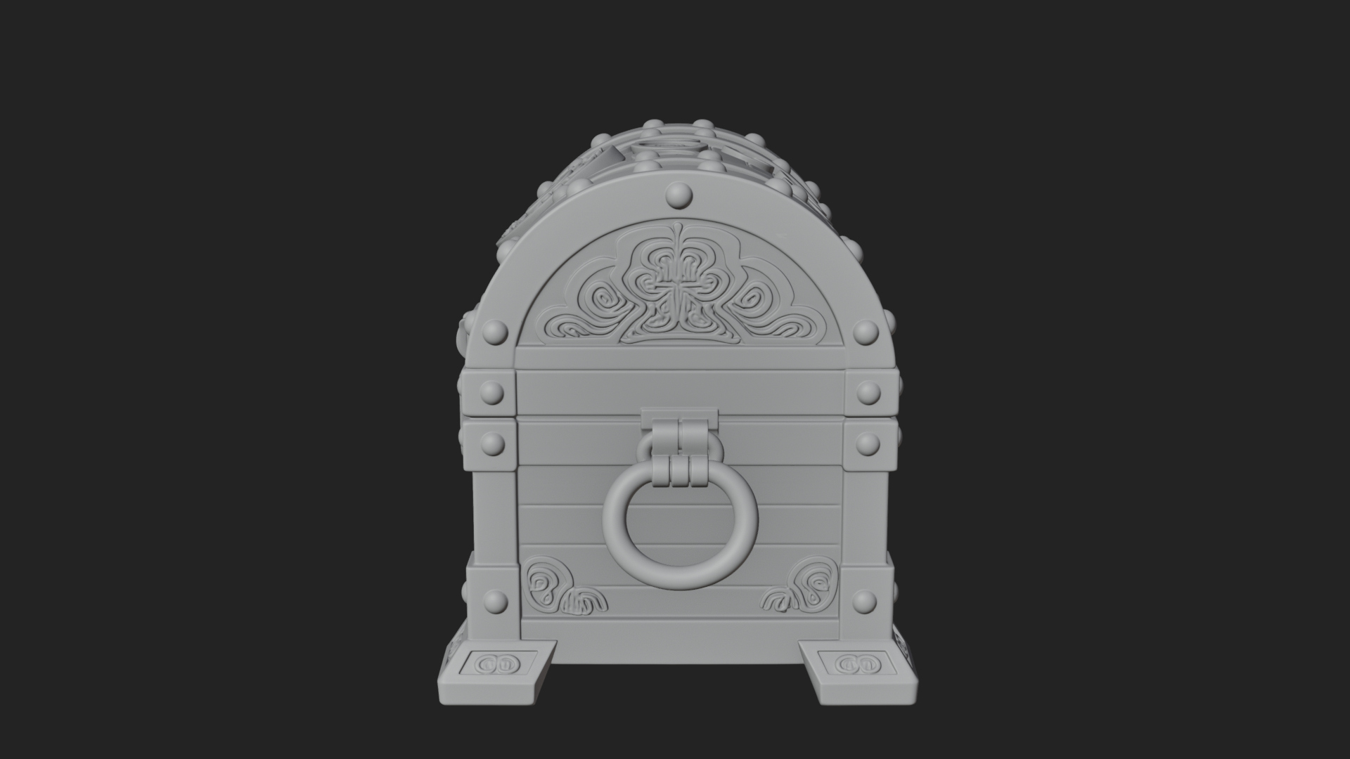 Coin Studded Treasure Chest Model Design 4 3D Print Model 3D Model