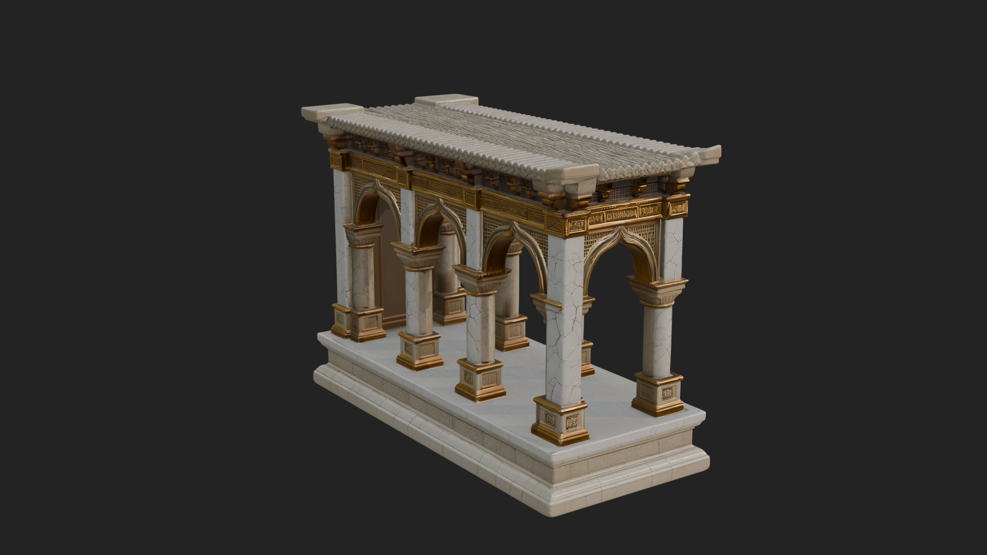 Columned Arcade Model Design 1 3D Print Model 3D Model