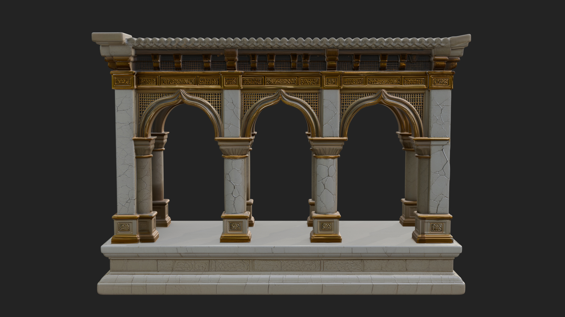 Columned Arcade Model Design 1 3D Print Model 3D Model