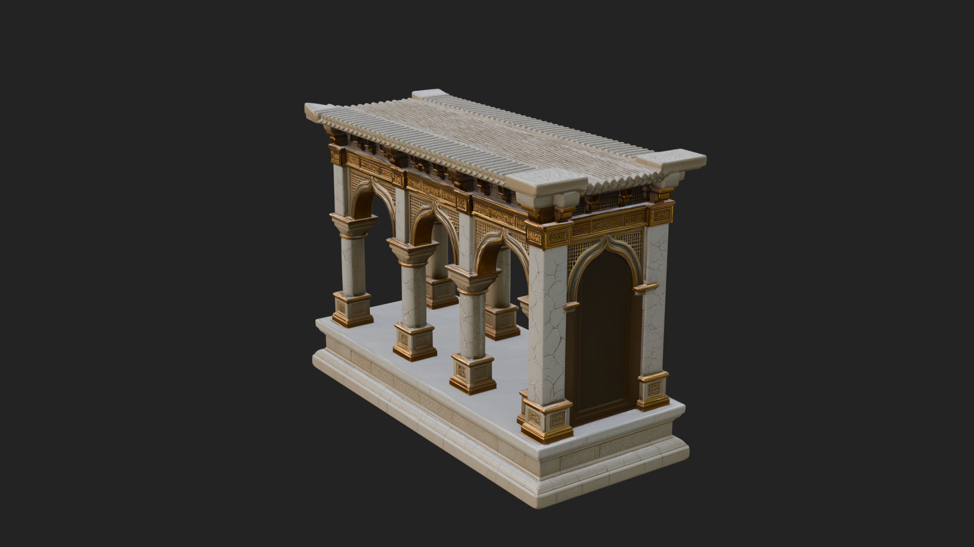 Columned Arcade Model Design 1 3D Print Model 3D Model
