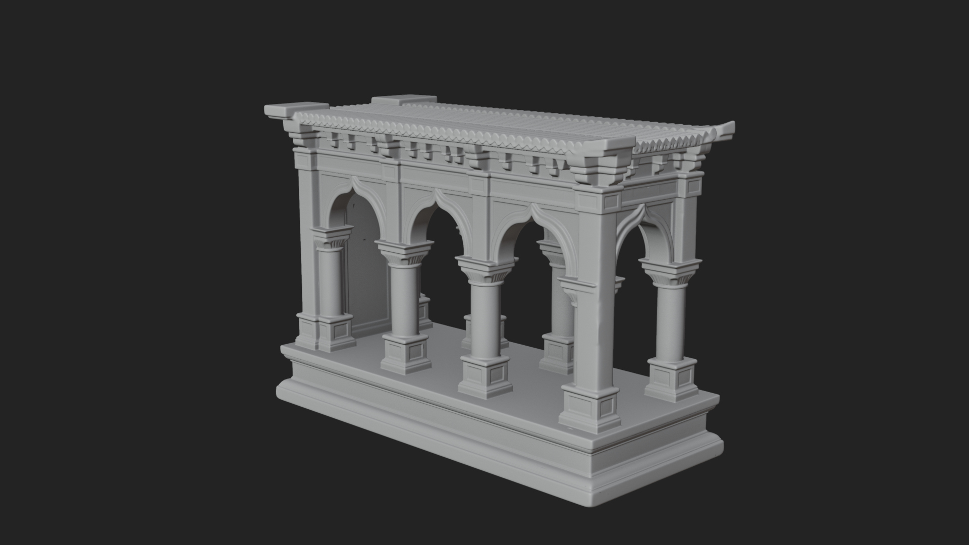 Columned Arcade Model Design 1 3D Print Model 3D Model