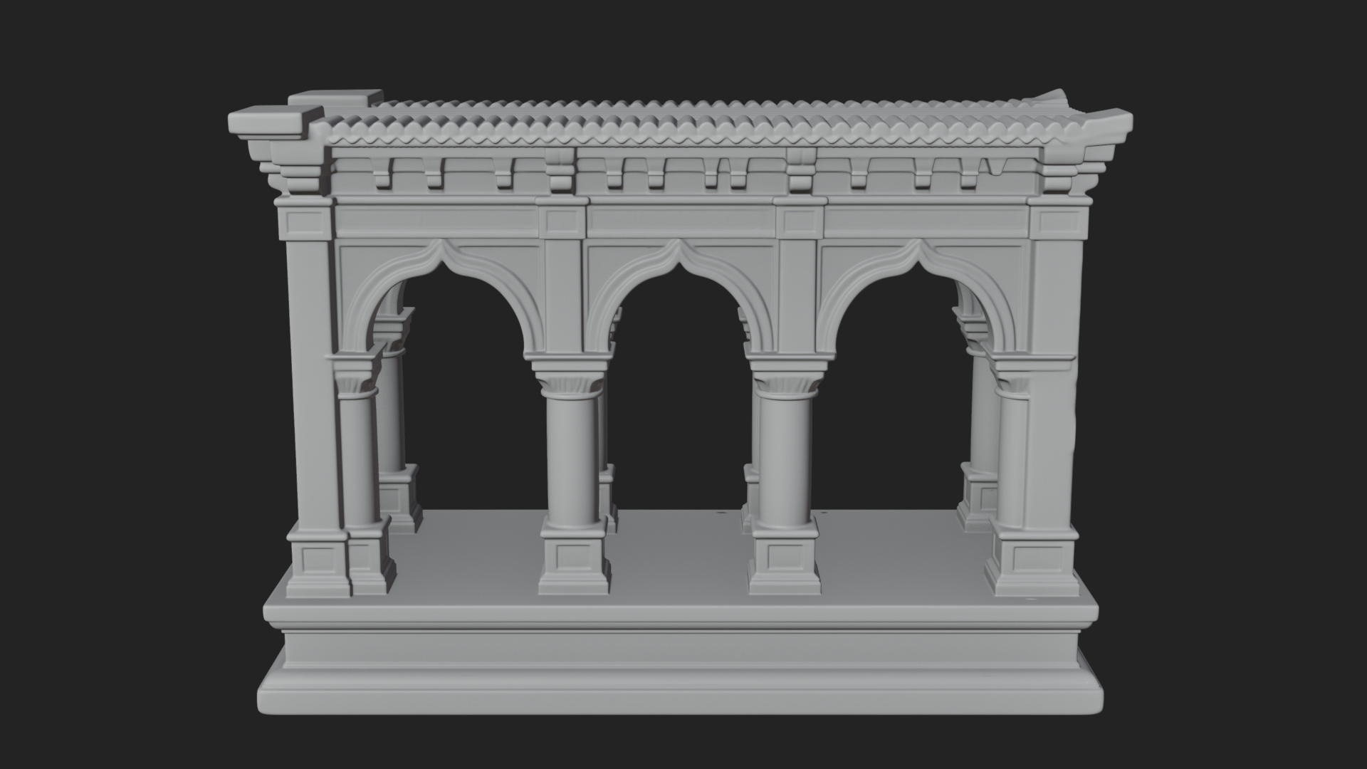 Columned Arcade Model Design 1 3D Print Model 3D Model