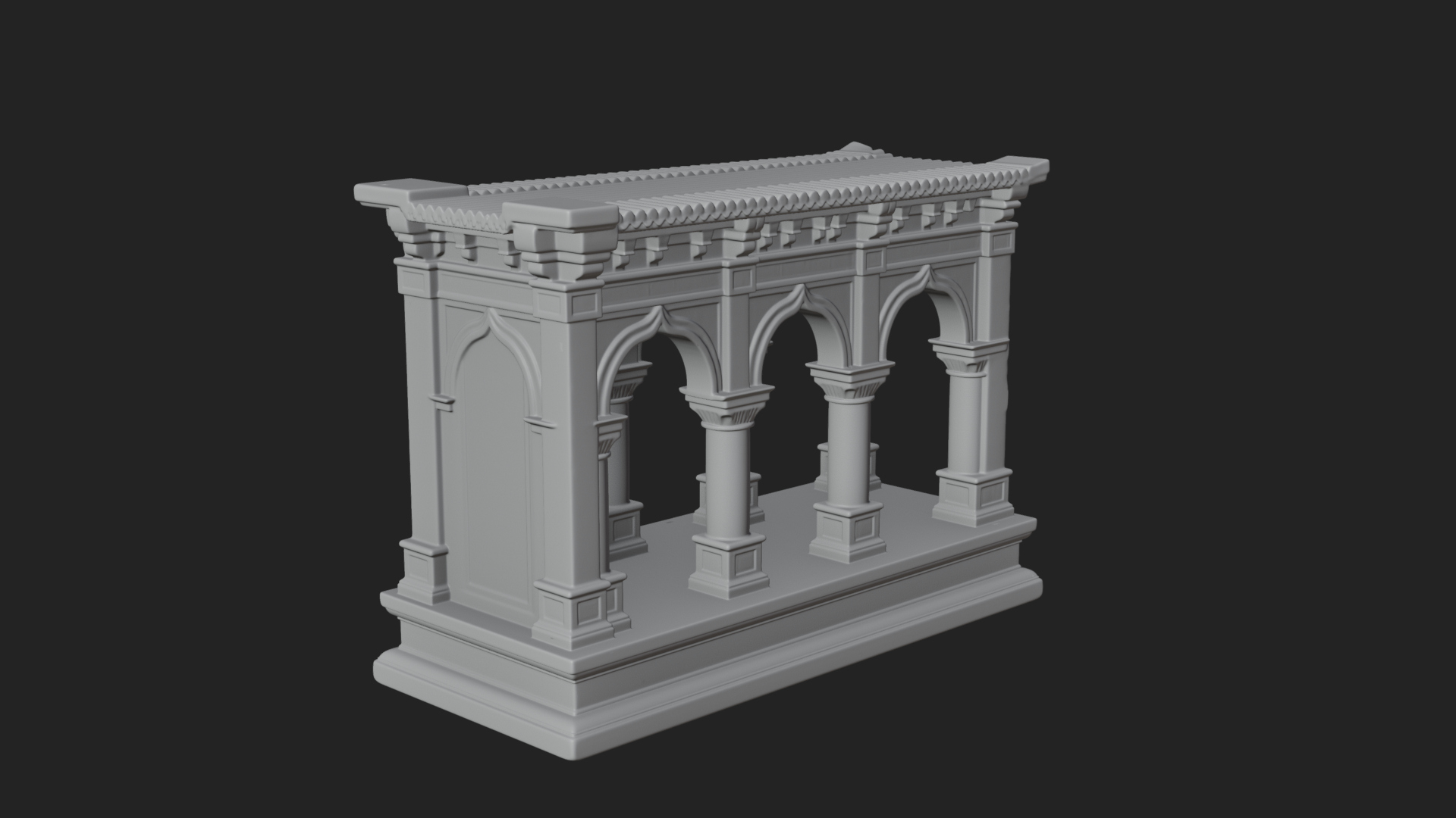 Columned Arcade Model Design 1 3D Print Model 3D Model
