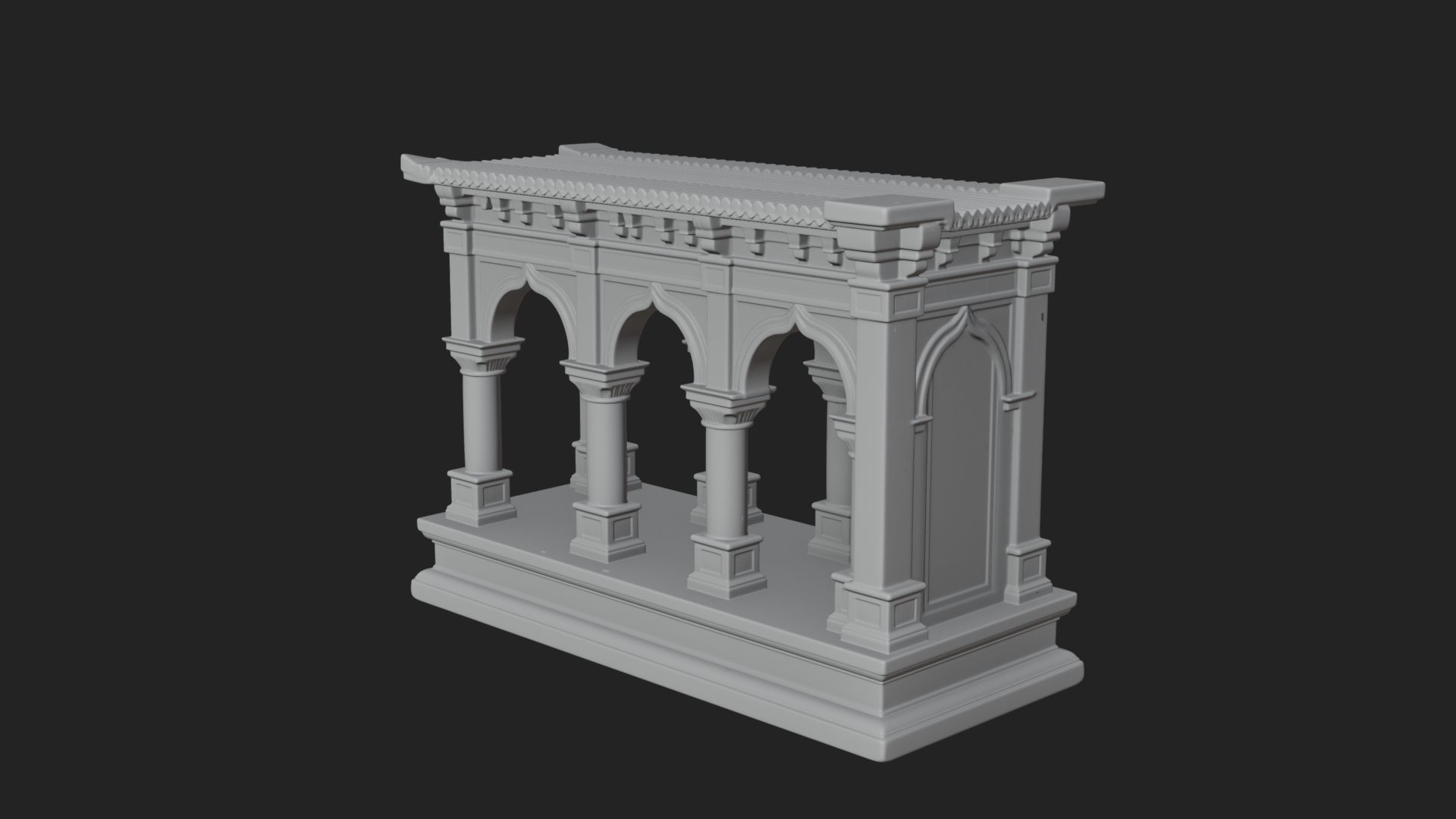 Columned Arcade Model Design 1 3D Print Model 3D Model