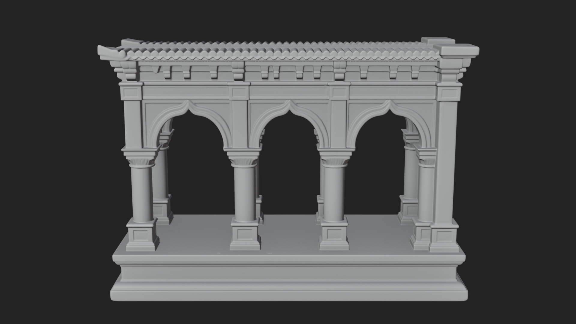 Columned Arcade Model Design 1 3D Print Model 3D Model