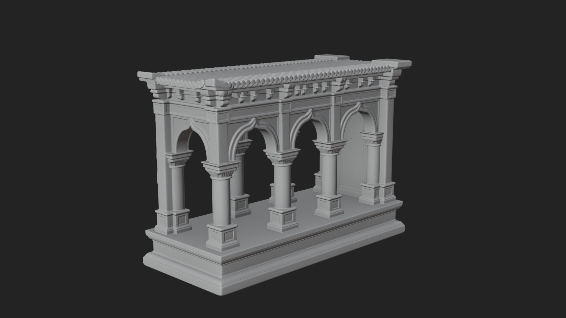 Columned Arcade Model Design 1 3D Print Model 3D Model
