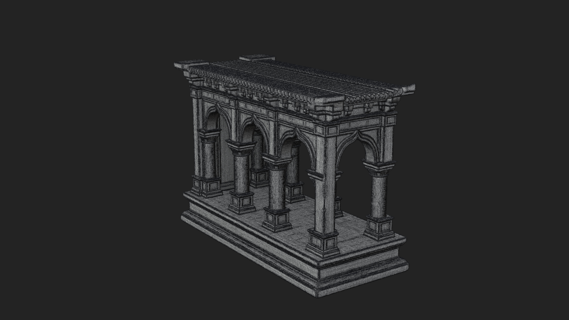 Columned Arcade Model Design 1 3D Print Model 3D Model