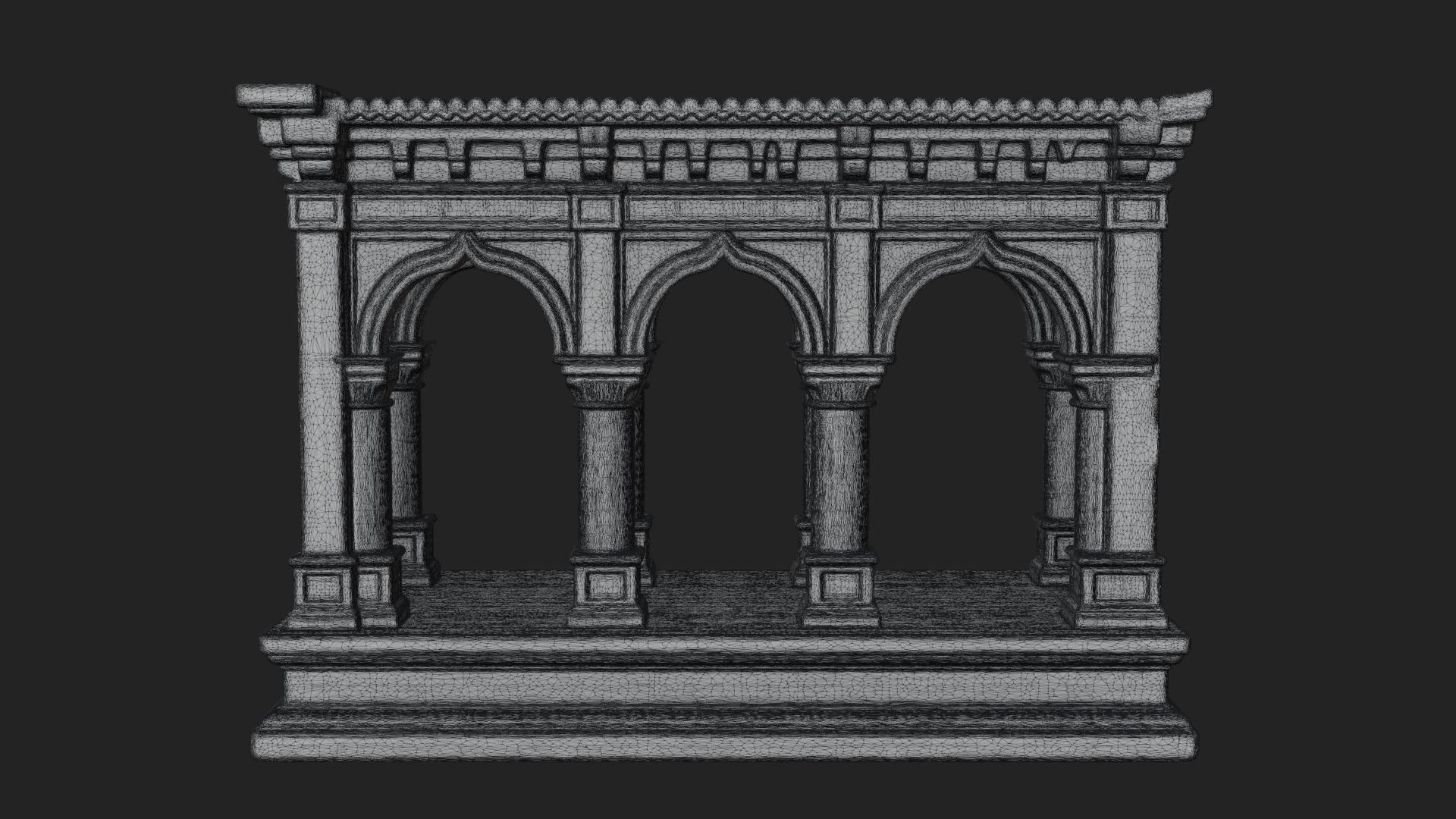 Columned Arcade Model Design 1 3D Print Model 3D Model