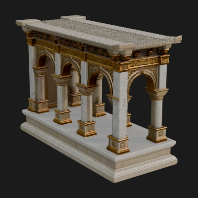 Columned Arcade Model Design 1 3D Print Model