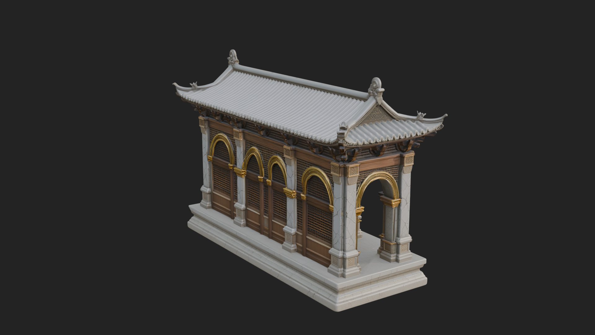 Columned Arcade Model Design 2 3D Print Model 3D Model
