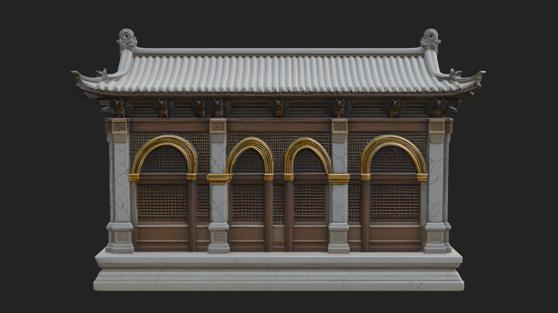 Columned Arcade Model Design 2 3D Print Model 3D Model