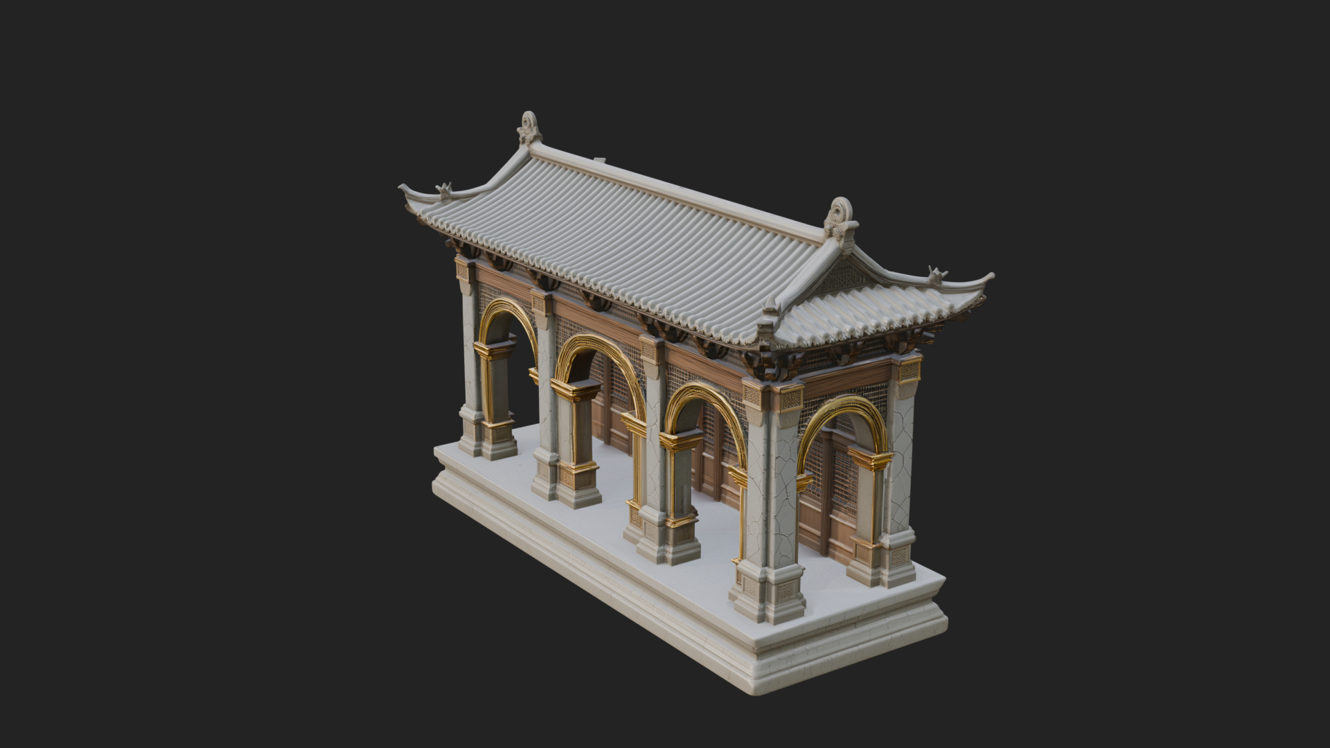 Columned Arcade Model Design 2 3D Print Model 3D Model