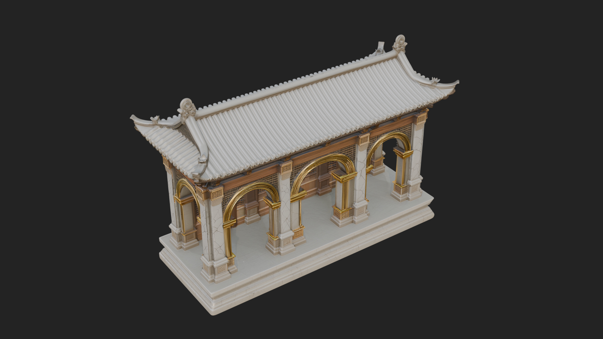 Columned Arcade Model Design 2 3D Print Model 3D Model