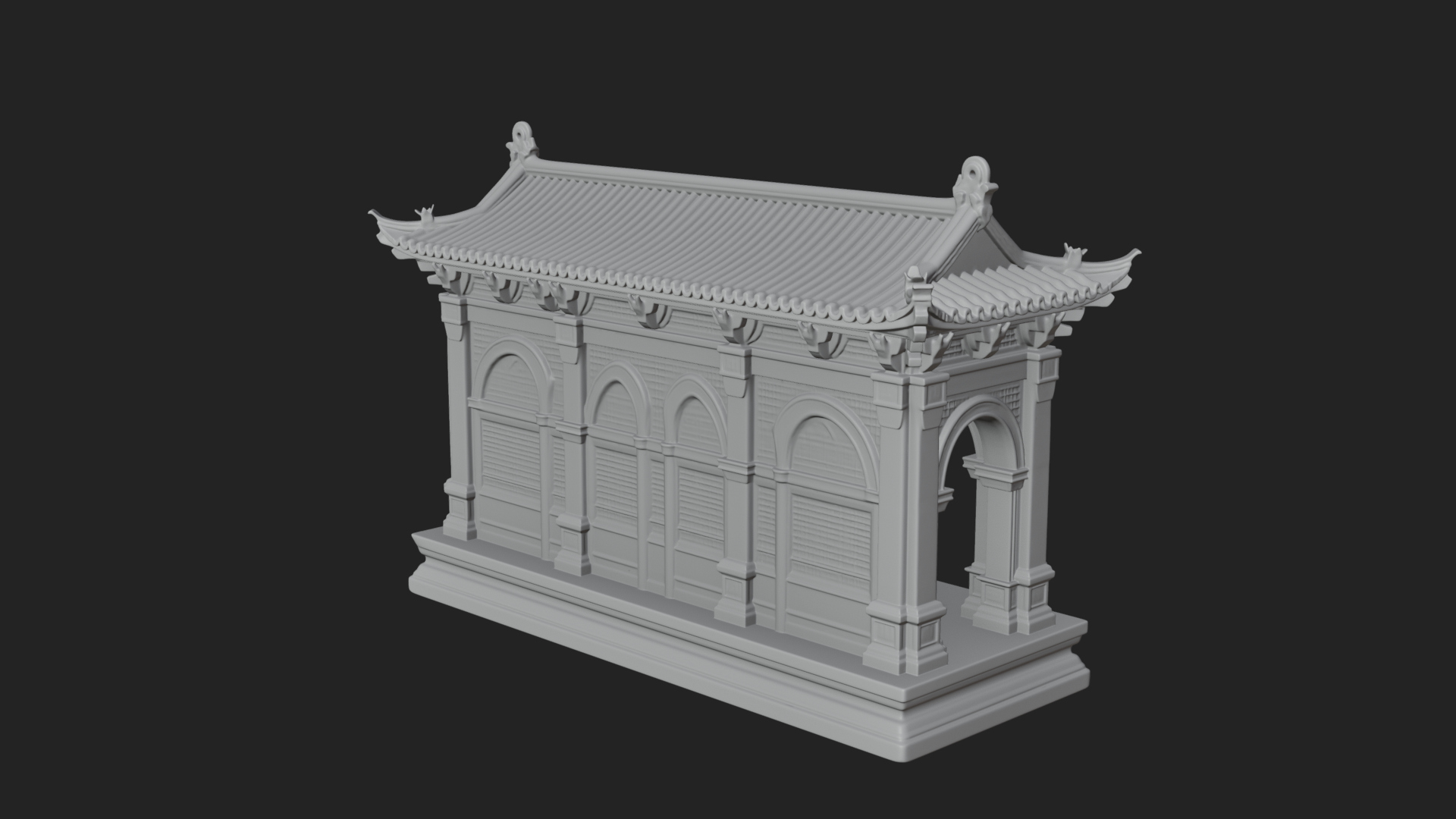 Columned Arcade Model Design 2 3D Print Model 3D Model