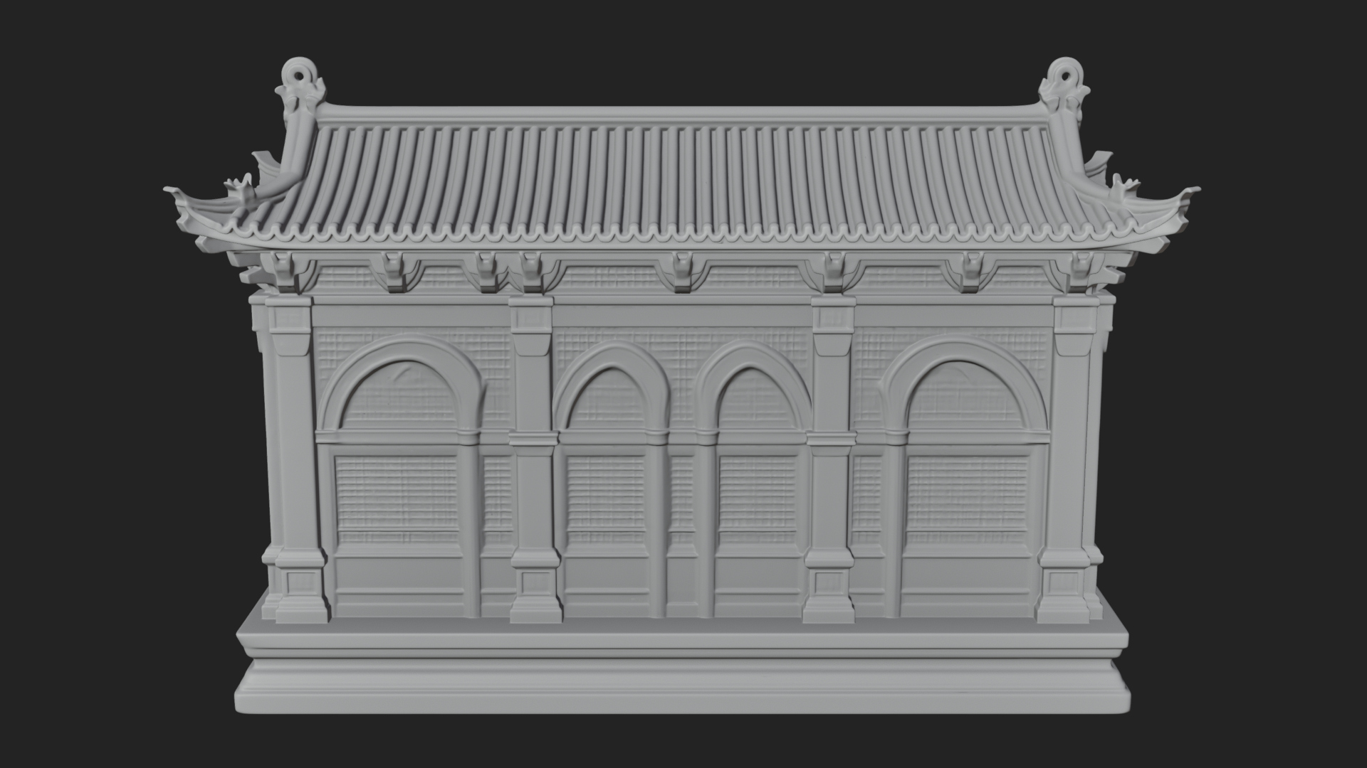 Columned Arcade Model Design 2 3D Print Model 3D Model