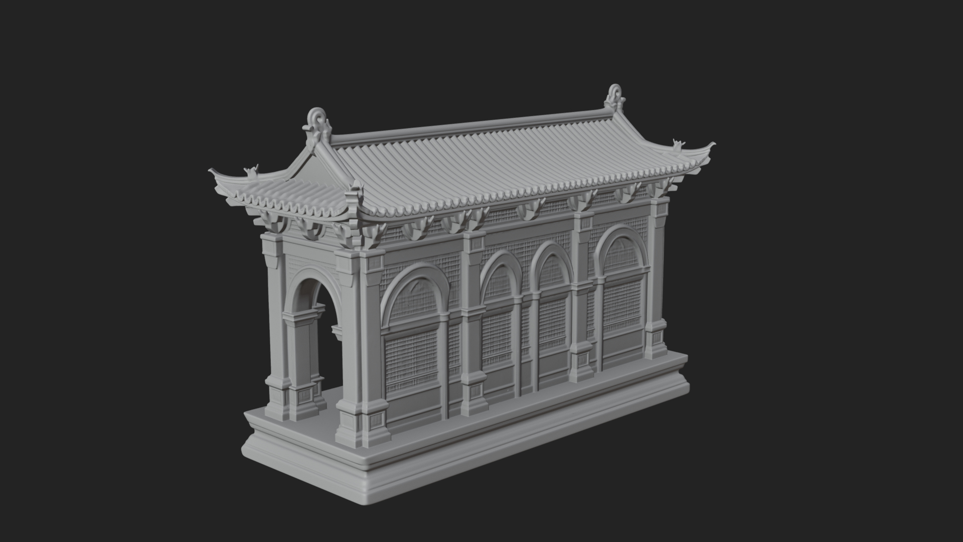 Columned Arcade Model Design 2 3D Print Model 3D Model
